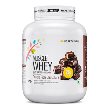 Healthfarm Muscle Whey, 4.4 lb Double Rich Chocolate