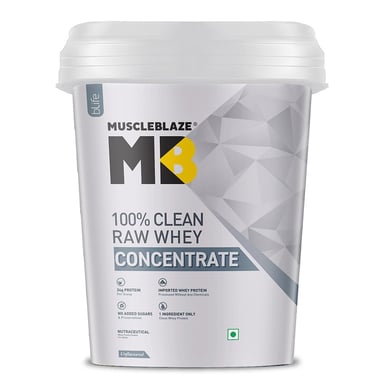 MuscleBlaze 100% Clean Raw Whey Protein Concentrate, 8.8 lb Unflavoured