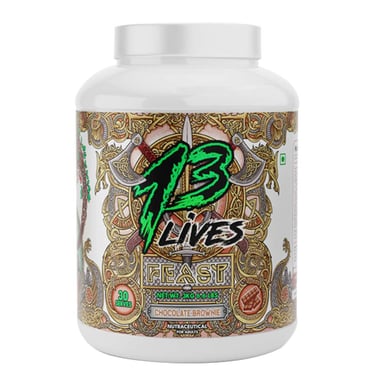 13 Lives Feast Mass Gainer, 6.6 lb Chocolate Brownie