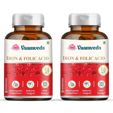 Vaamveda Iron & Folic Acid (Pack of 2), 60 tablet(s)