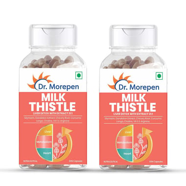 Dr. Morepen Milk Thistle+ (Pack of 2), 60 capsules