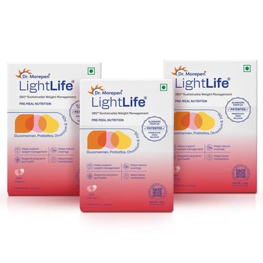 Dr. Morepen LightLife Pre-Meal Nutrition, 10 sachets/pack Litchi (Pack of 3)