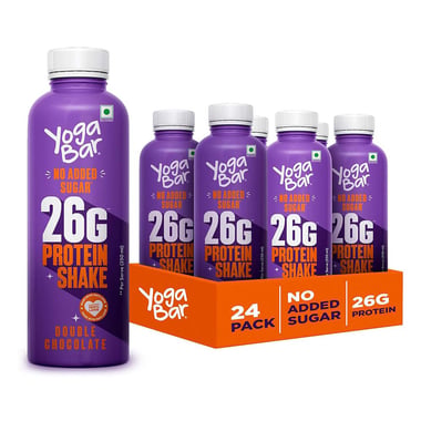 Yogabar 26g Protein Shake,  12 Piece(s)/Pack  Double Chocolate 