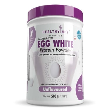 HealthyHey Nutrition Egg White Protein Powder,  Unflavoured  1.1 lb 
