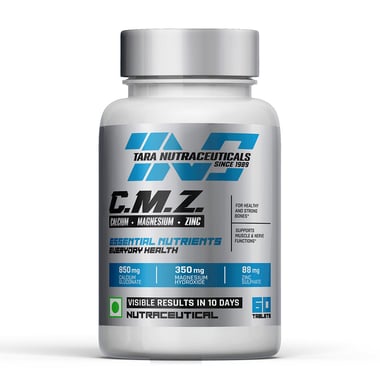 Tara Nutraceuticals C.M.Z. Calcium Magnesium Zinc, 60 tablet(s) Unflavoured