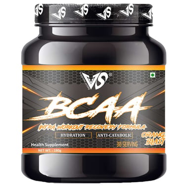 V-SHAPE SUPPS BCAA Intra Workout Recovery Formula, 0.39 lb 30 Servings Orange Blast