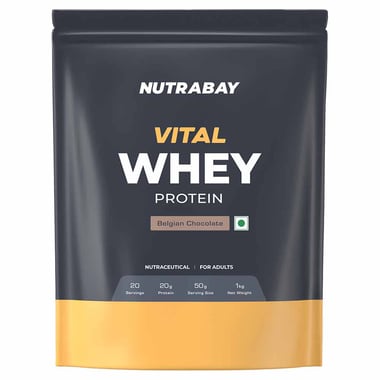 Nutrabay Gold Vital Whey Protein, 2.2 lb Belgian Chocolate