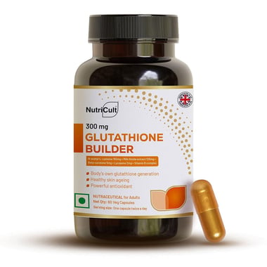 NutriCult Glutathione Builder 300mg, Unflavoured 60 veggie capsule(s)