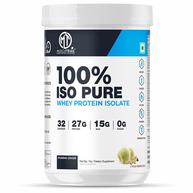 Muscle Trail 100% Iso Pure Whey Protein Isolate, 2.2 lb Kaju Kesar Pista