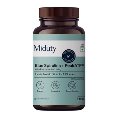 Miduty Blue Spirulina + Peak ATP with Phycocyanin Coating, 120 tablet(s)