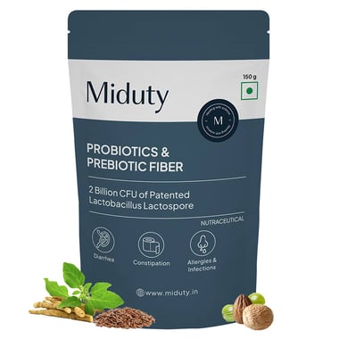 Miduty Probiotics & Prebiotic Fiber, 150 g Unflavoured