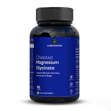 CUREFOREVER Chelated Magnesium Glycinate 2000mg,  Unflavoured  60 tablet(s) 