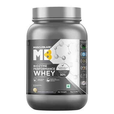 MuscleBlaze Biozyme Performance Whey, 2.2 lb French Vanilla Creme