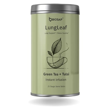 BIOSAP LungLeaf,  Green Tea + Tulsi  25 Stick(s) 