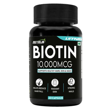 NutriJa Biotin 10000mcg,  60 capsules  Unflavoured 