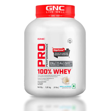 GNC Pro Performance 100% Whey Protein,  4 lb  Vanilla Cream 