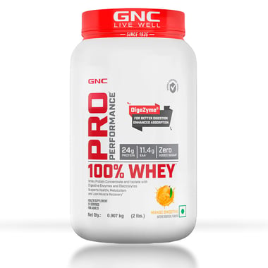 GNC Pro Performance 100% Whey Protein, 2 lb Mango Smoothie