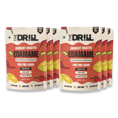 The Drill Crunchy Roasted Edamame, Piri Piri Lemon (Pack of 6) 30 g