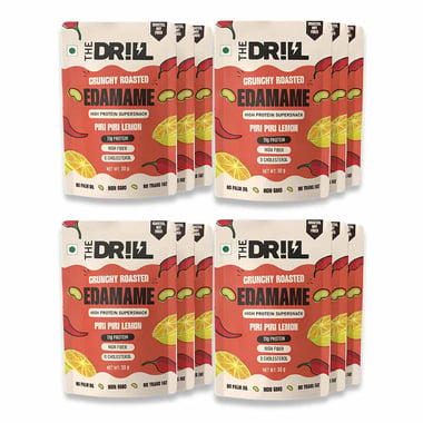 The Drill Crunchy Roasted Edamame, Piri Piri Lemon (Pack of 12) 30 g