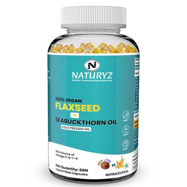 Naturyz Omega 3 Flaxseed + Seabuckthorn Oil,  60 capsules 