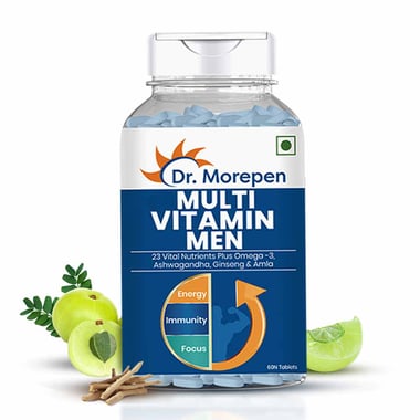 Dr. Morepen Multi-Vitamin Men with Omega-3 & Herbs,  60 tablet(s)  Unflavoured 