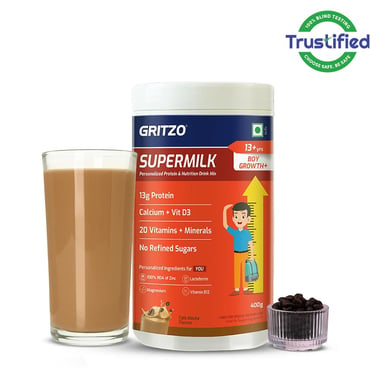 Supermilk Gritzo Growth+ for Boy 13+ years, 400 g Cafe Mocha