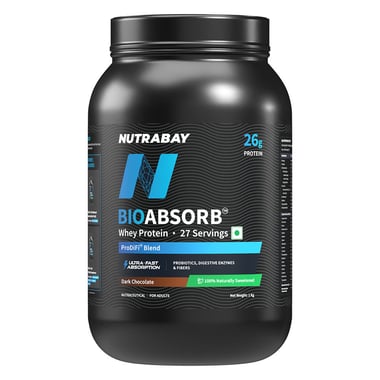 Nutrabay BioAbsorb Whey Protein,  2.2 lb  Dark Chocolate 