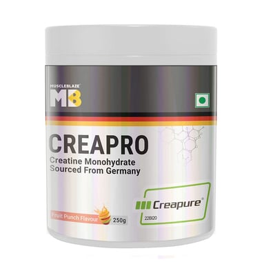 MuscleBlaze CreaPRO Creatine with Creapure® Powder from Germany, Fruit Punch 0.55 lb