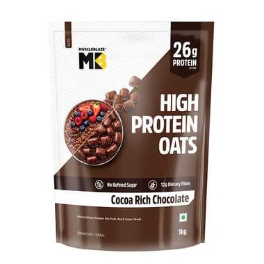 MuscleBlaze High Protein Oats,  1 kg  Cocoa Rich Chocolate 