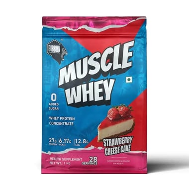 Gibbon Nutrition Muscle Whey, 2.2 lb Strawberry Cheese Cake