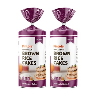 Pintola Wholegrain Brown Rice Cakes, Multigrain Salted (Pack of 2) 130 g