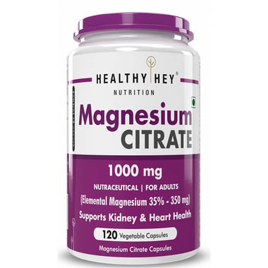 HealthyHey Nutrition Magnesium Citrate, Unflavoured 120 capsules