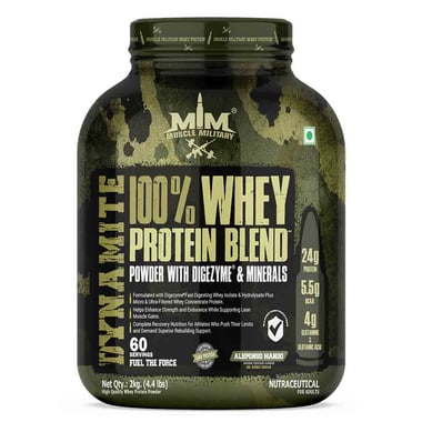 Muscle Military Dynamite 100% Whey Protein Blend,  4.4 lb  Alphonso Mango 