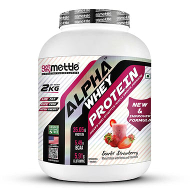 Getmymettle Alpha Whey Protein, 4.4 lb Scarlet Strawberry