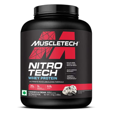 MuscleTech NitroTech Whey Protein, 3.8 lb Cookies & Cream