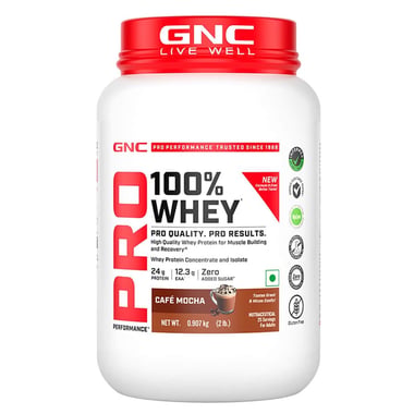 GNC Pro Performance 100% Whey Protein New Formulation, 2 lb Cafe Mocha