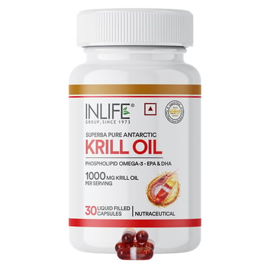 INLIFE Krill Oil Omega 3 (500 mg), 30 capsules