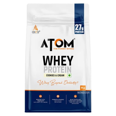 AS-IT-IS Nutrition ATOM Whey Protein with Enzymes, 2.2 lb Cookies & Cream