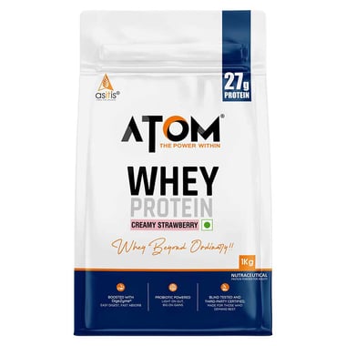 AS-IT-IS Nutrition ATOM Whey Protein with Enzymes, 2.2 lb Creamy Strawberry