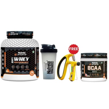 Nutrela Sports Patanjali 100% Whey Performance, 4.4 lb Malai Kulfi with Shaker