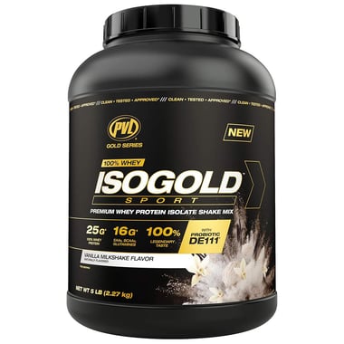 PVL 100% Whey Isogold Sport, 5 lb Vanilla Milkshake