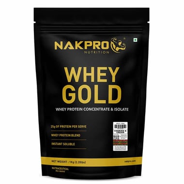 Nakpro Whey Gold Protein Concentrate, 2.2 lb Cookies & Cream