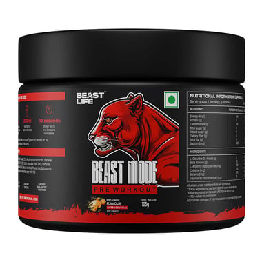 BeastLife Pre-Workout,  0.232 lb  Orange 