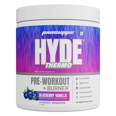 ProSupps Hyde Thermo Pre-Workout + Burner, 0.66 lb Blueberry Vanilla