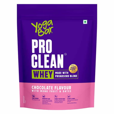 Yogabar Pro Clean Whey, 1.5 lb Chocolate with Monk Fruit & Dates