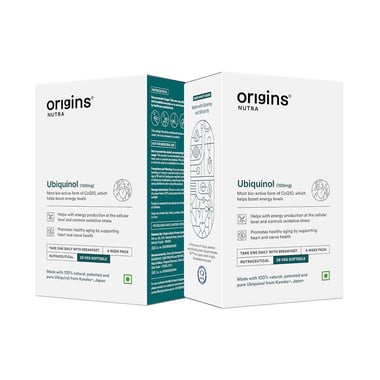 Origins Nutra Ubiquinol (100mg) (Pack of 2), 28 softgels