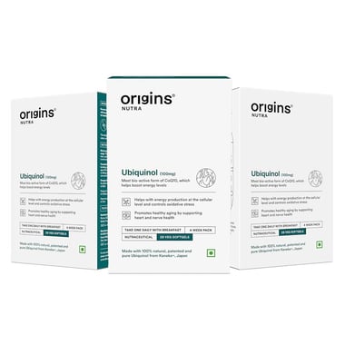 Origins Nutra Ubiquinol (100mg) (Pack of 3), 28 softgels
