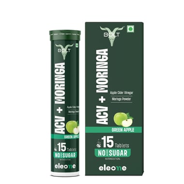 Bolt ACV Moringa, 15 tablet(s) Green Apple