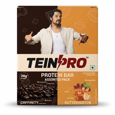 TeinPro Protein Bar 20g Protein, 6 bar(s) Assorted (Caffinity & Butterscotch)