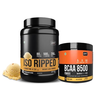 QNT ISO Ripped 2.2 lb Kesar Malai Kulfi with BCAA 8500 Combo, 0.39 lb Mango